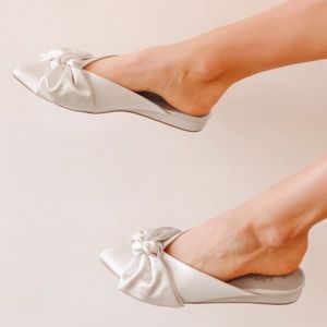 Seychelles Bow Mules in Ivory